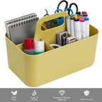 Tiawudi Multipurpose Caddy Organizer, Plastic Caddy with Handle, Stackable Desk Organizer for Stationery, Marker and Pencil, Office Supplies Organizer, Dorm Caddy