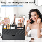 Hair Tool Organizer, Hair Dryer Holder with Drawer, Bathroom Countertop Organizer for Bathroom Accessories, Blow Dryer Organizer for Hair Styling Tools, Vanity Organizer for Bathroom, Vanity, Kitchen