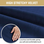 H.VERSAILTEX Velvet Dining Chair Covers Stretch Chair Covers for Dining Room Set of 4 Parson Chair Slipcovers Chair Protectors Covers Dining, Soft Thick Solid Velvet Fabric Washable, Navy