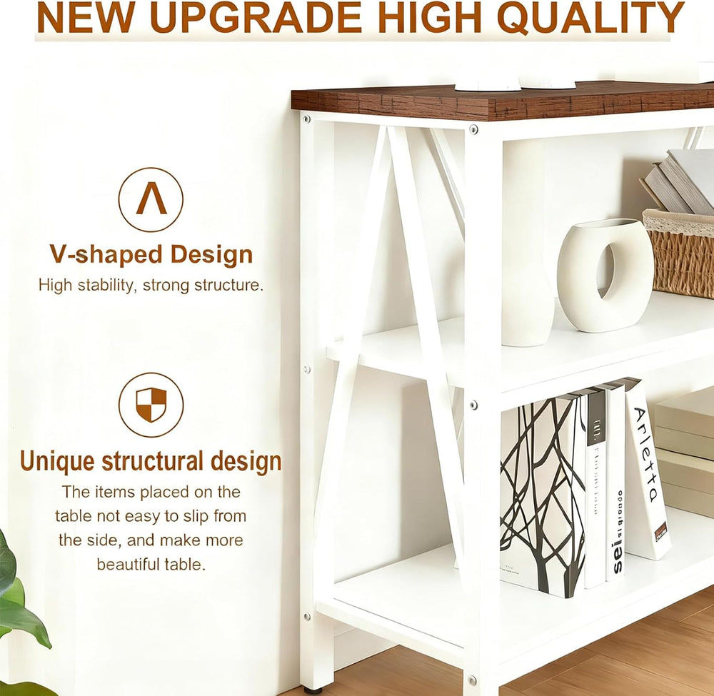 HOMISSUE Entryway Console Table, Rustic Console Tables with Wide Storage, Ind...