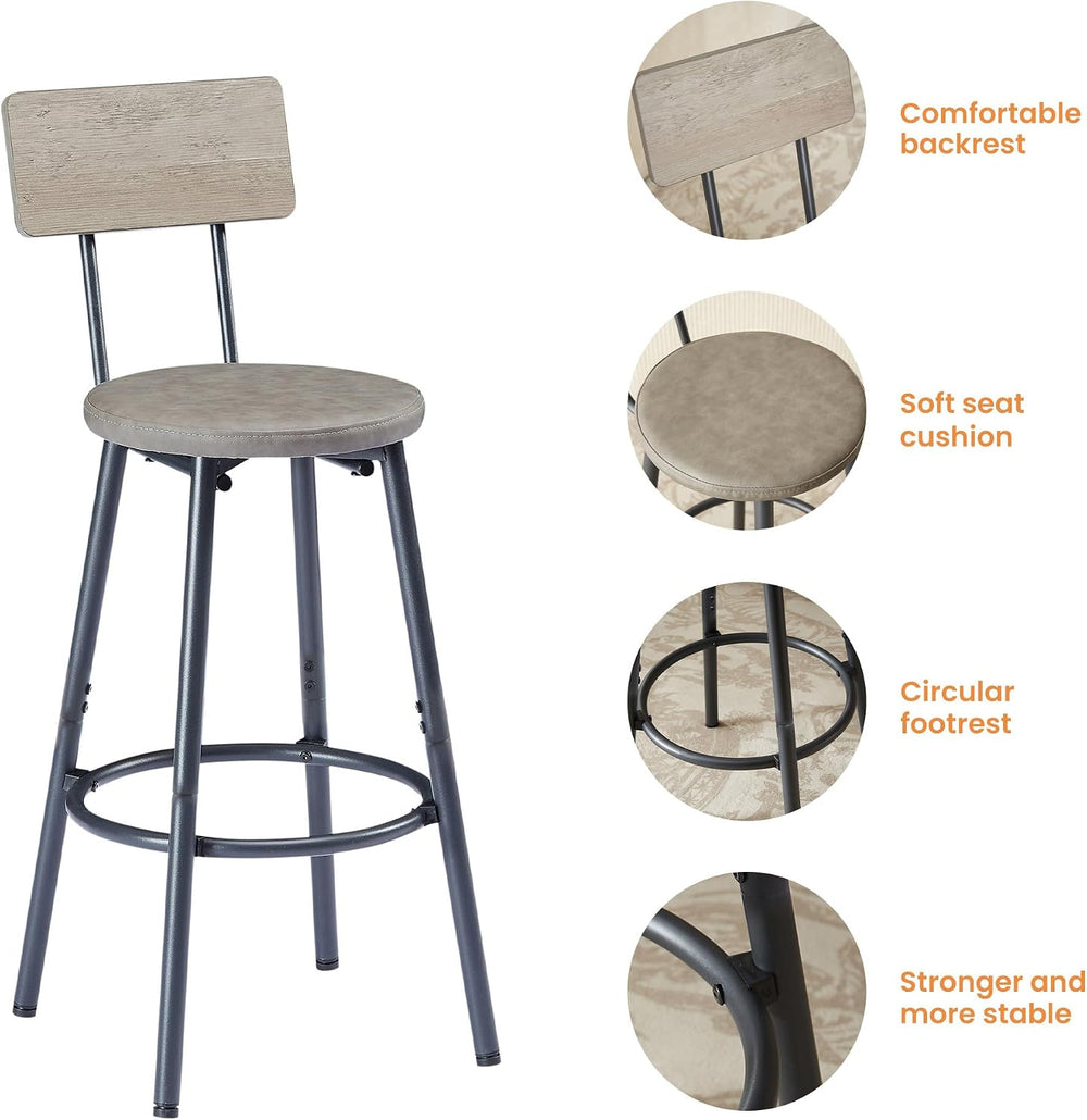 Tmsan 63" L Bar Table and Chairs Set for 3, 4 Piece Long Rectangle Pub B...