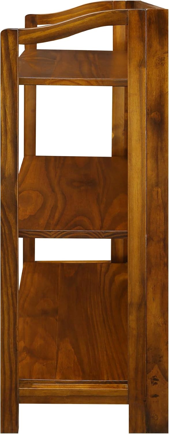 Casual Home Stratford 3-Shelf Folding Bookcase-Warm Brown