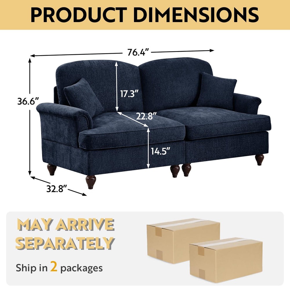 SoarFlash Modular Sectional Sofa Couch, Comfy Chenille Sofa with Removable Ru...