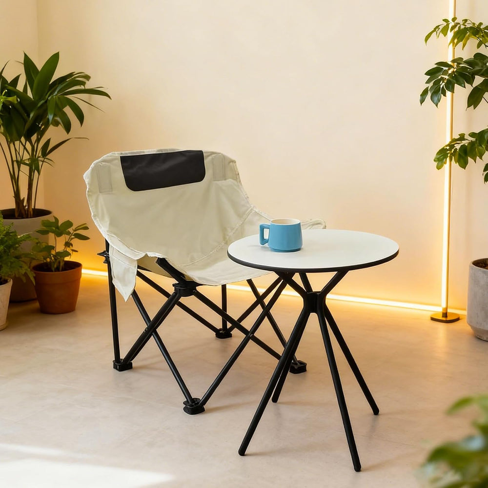 Oval Side Table, 10mm HPL Tabletop End Table, 110 lbs Detachable Small Side T...
