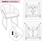 Yaheetech Modern PU Leather Armchair, Flower Shaped Makeup Chair Vanity Chair with Golden Metal Legs for Living Room/Makeup Room/Bedroom/Home Office/Kitchen, Simple Pink