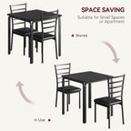 GarveeHome 3-Piece Kitchen Dining Room Table Chair Set for Small Space, Indoor Modern Dinette Set for 2, Square Dinner Table Set for Dinette (Black, Dining Table with 2 Chairs)
