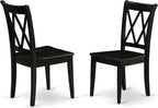 East West Furniture SHCL5-BLK-W 5 Piece Dining Room Table Set Includes a Round Wooden Table with Pedestal and 4 Kitchen Dining Chairs, 42x42 Inch, Black