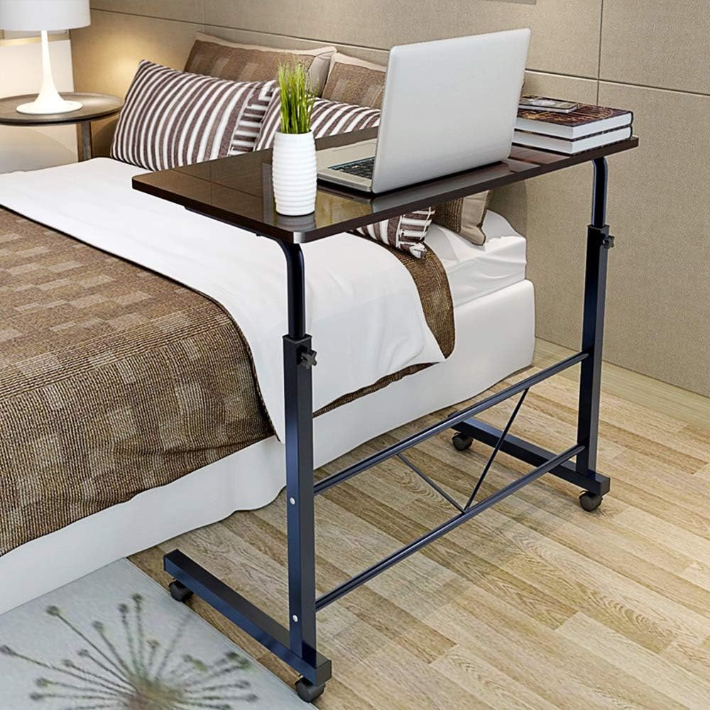 Magazine Snack Table on Wheels Sofa Couch Side Coffee Table TV Trays Rolling ...