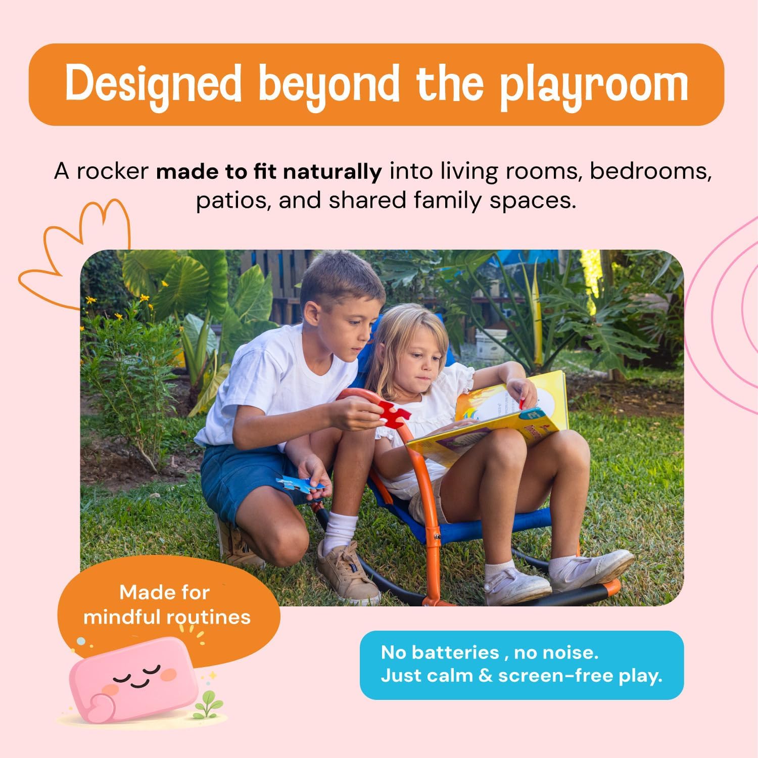 Kids Rocking Chair – Sensory Rocker for Kids Ages 3-8 – Calming Chair for Autism & Sensory Seating – Indoor Rocker for Focus, Relaxation & Quiet Time