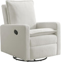 Oxford Baby Uptown Upholstered Glider Recliner Rocking Chair 360° Swivel for Nursery and Living Room - Boucle White