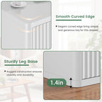 White Nightstand Set of 2, 3 Drawers Night Stand Set, Mid Century Modern Bed Side Table, Large Fluted End Table for Bedroom Living Room Sofa Couch Home Office, Bedside Table with Storage, 24.8” Wide