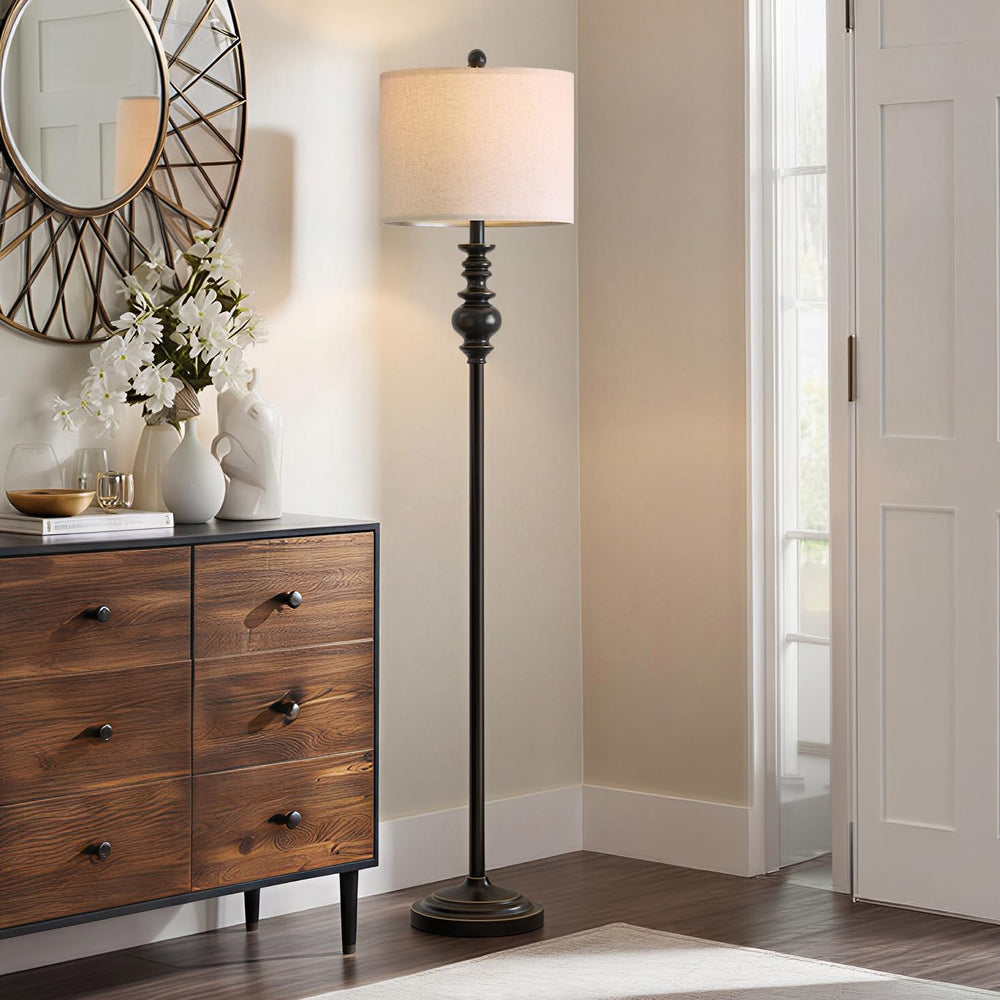 BOBOMOMO 64.25" Farmhouse Floor Lamp for Living Room, Tall Antique Black...