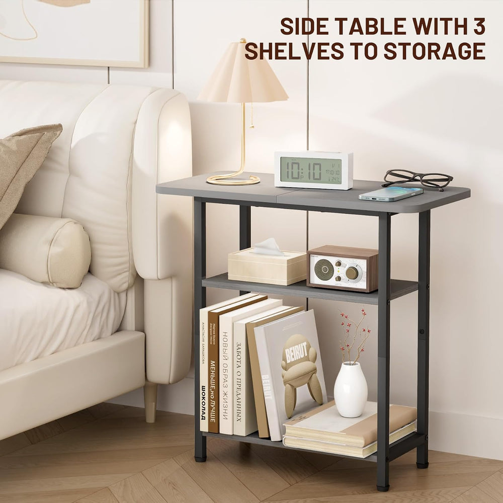 SLEEPING LAMB Side Table for Living Room, 3-Tier End Table for Small Space wi...