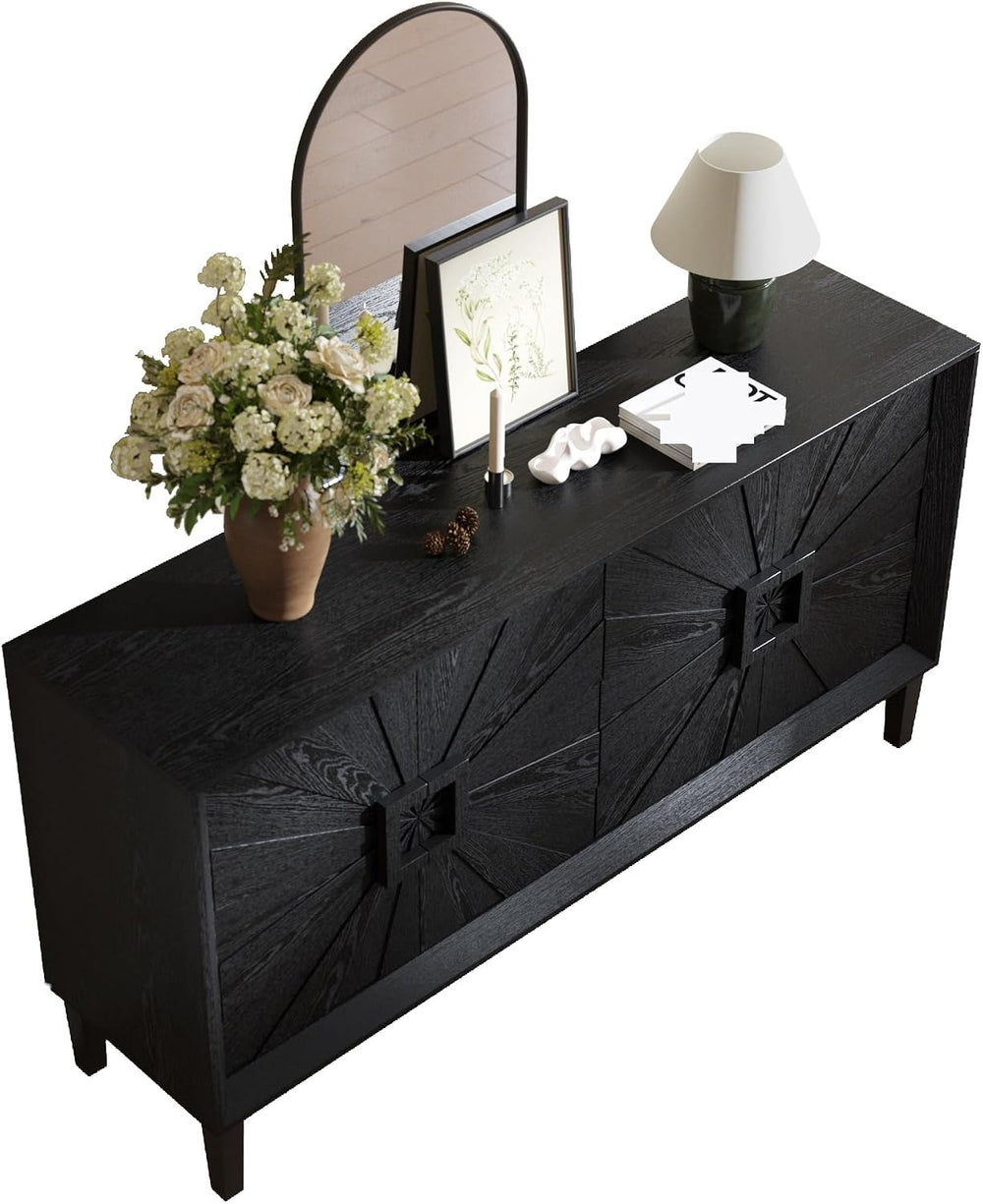 Farmhouse Storage Cabinet, Heavy-Duty TV Stand with Adjustable Shelves, Pantr...