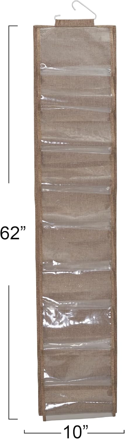 Household Essentials 20-Pocket Closet Shoe File, Beige