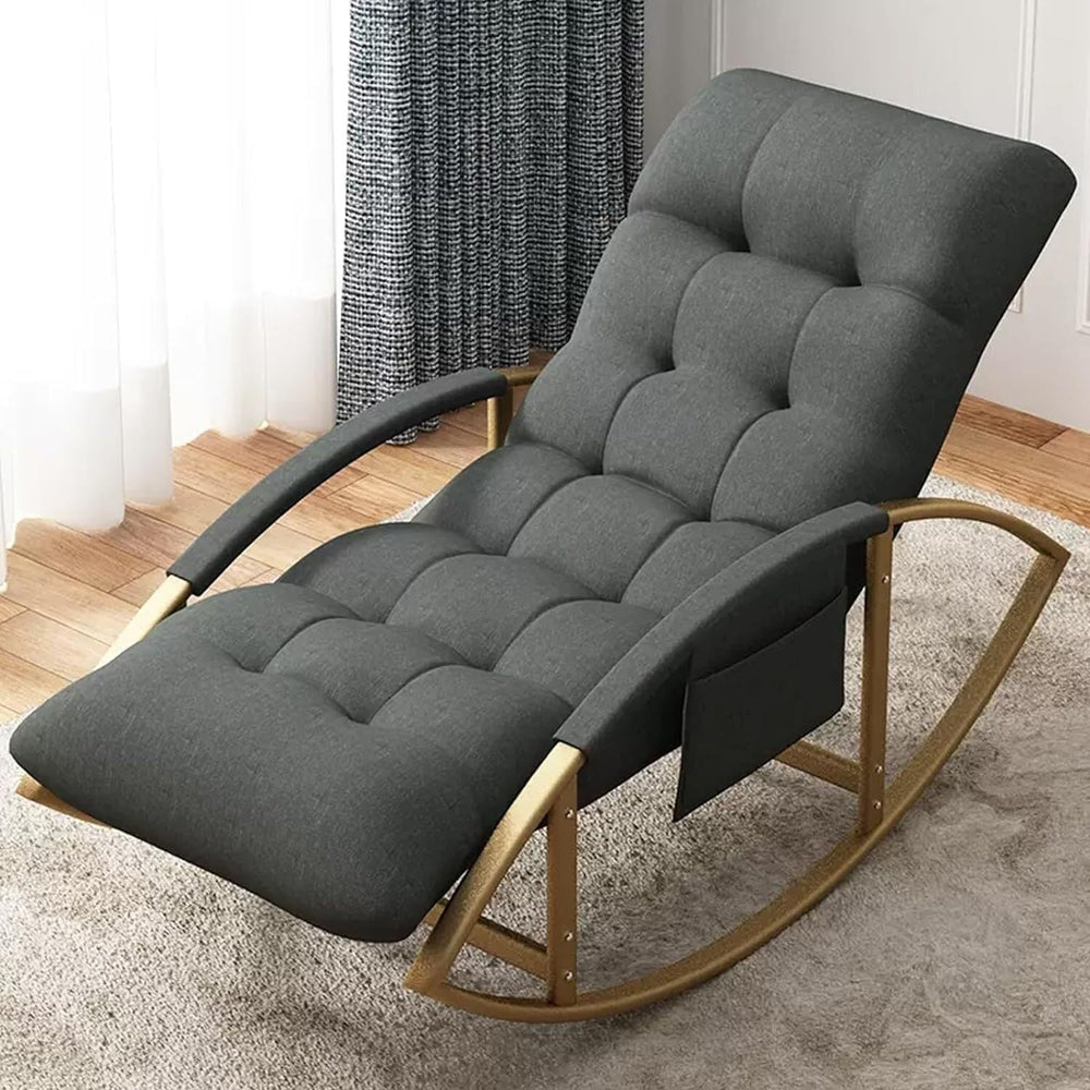 Leisure Rocking Chair and Footstool Set,Living Roomcomfortable Arc Soft Cushi...