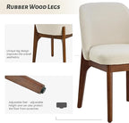 VKNOW Wooden Dining Chairs Set of 6, Upholstered Dining Room Chairs with Rubberwood Legs and Padded Seats, Kitchen Chairs for Restaurant Kitchen Living Room, Beige