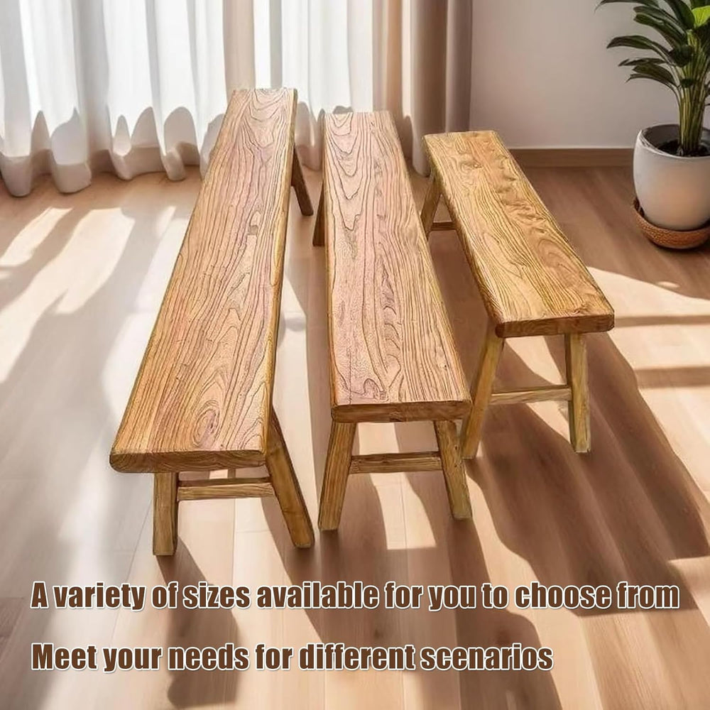 Reclaimed Elm Rustic Entry Way Benches Seat-Farmhouse Indoor Solid Wooden Noo...