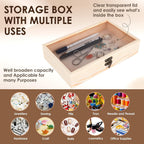 Piping Tip Organizer, Equipped with 200 Pcs of Cake Flower Nails, Holds 60 Piping Tips, Cake Decorating Tools, Baking Tools, Cake Decorating Tips Storage Box Made with Wood, Piping Tip Sold Separately