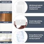 6 PCS Remote Control Holders Wall Mount, Self Adhesive TV Air Conditioner Remote Control Holder, Wall Mount Storage Box Organizer Wall Pen Holder Storage for Home Office School (White)