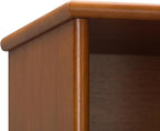 SIMPLIHOME Draper Bookcase - 64 inch Tall Solid Hardwood Wide Storage Bookshelf in Teak Brown, Mid-Century Modern Storage for Living Room, Study Room or Office with Adjustable Shelves and Tapered Legs
