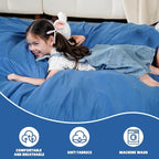 Bmag Giant Bean Bag Chair for Adults, 6FT Bean Bag Chair Convertible Bean Bag Pad, Lazy Sofa Chairs with Memory Foam Filler, Removable Washable Cover for Living Room Bedroom Office - Blue