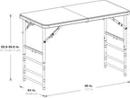 Office Star Resin Multipurpose Rectangle Table, 4-Feet Long, Height Adjustable, Center Folding Table, Light Gray