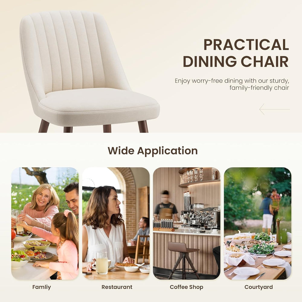 MALOL Upholstered Dining Chairs Set of 4, Modern Fabric Kitchen Chairs with B...