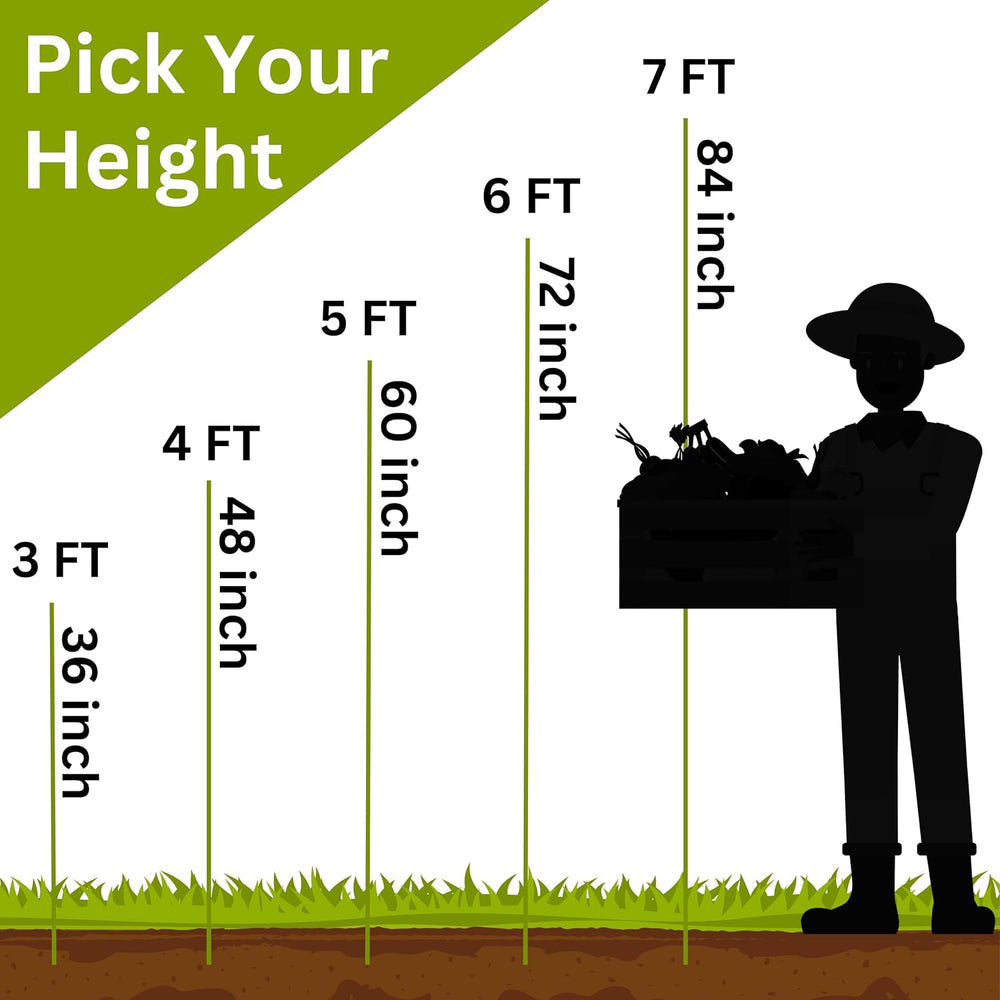 6 Ft Fiberglass Eco Friendly Garden Stakes 20 Pack (Height/Quantity Options) ...
