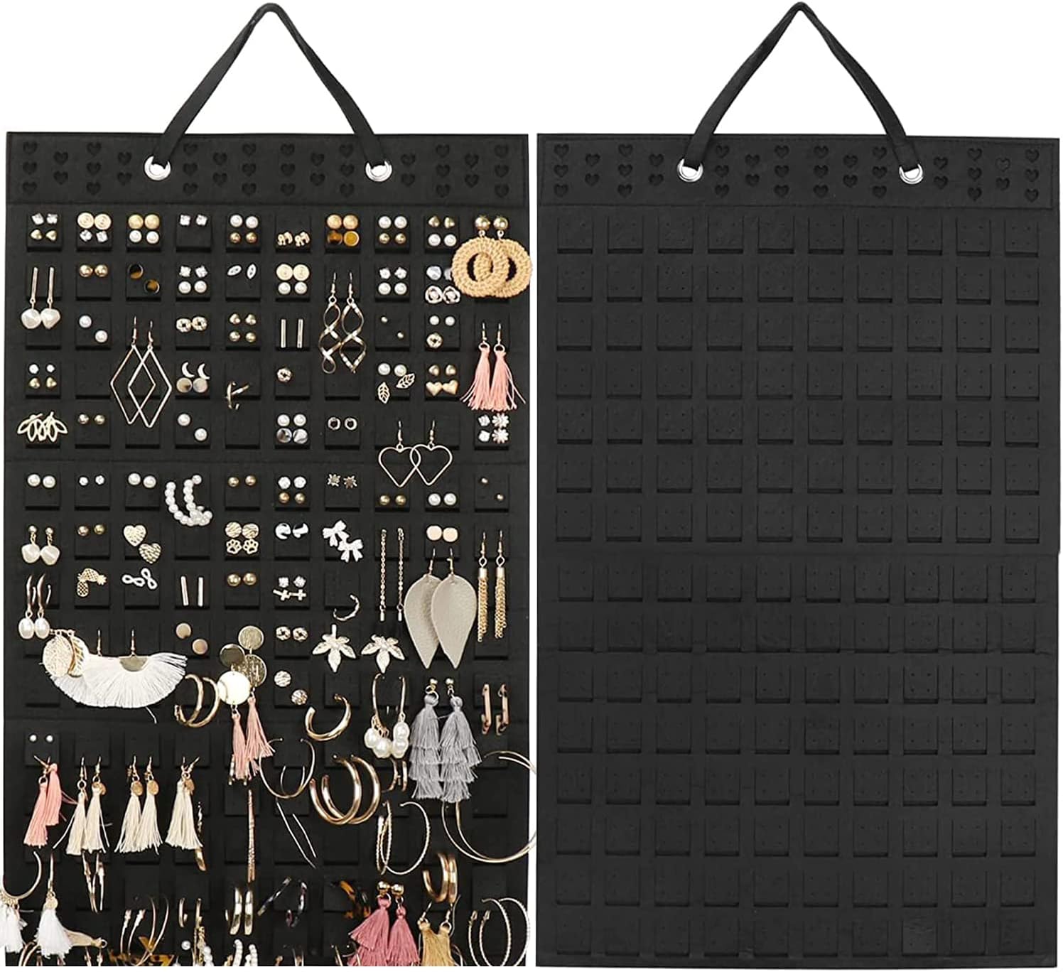 Resovo Hanging Earrings Organizer & Holder - 20 Hooks, Holds Up To 300 Pairs, Compact Design, Soft Material, Earring Hanger & Display for Women & Girls - 1 Pack
