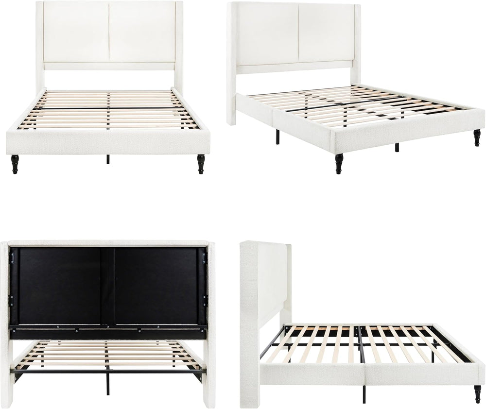 GDFStudio Jabodt 55.5"H Tall Headborad, Queen Size Bed Frame, Upholstere...