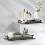 Bathroom Organizer Countertop,Counter Decorative Tray Cosmetic Organizer,Countertop Storage Shelf for Bathroom, Kitchen, Living Room, Bedroom, Dressing Table (2 Counts)