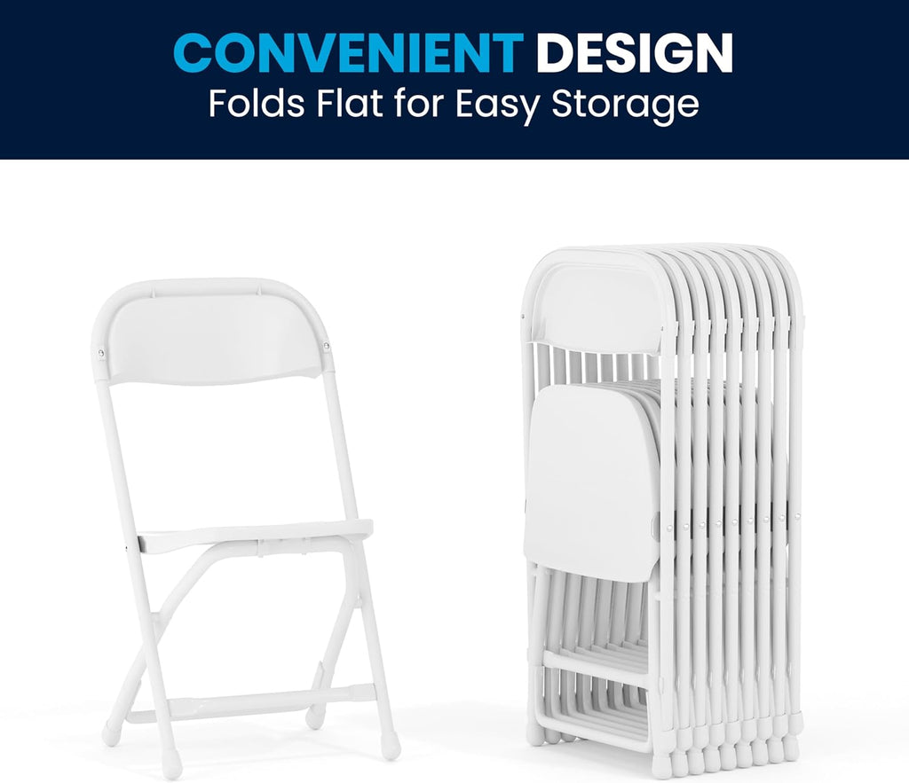 Flash Furniture Kids White Plastic Folding Chair | Durable Construction, Commercial Use