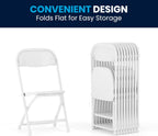 Flash Furniture Kids White Plastic Folding Chair | Durable Construction, Commercial Use