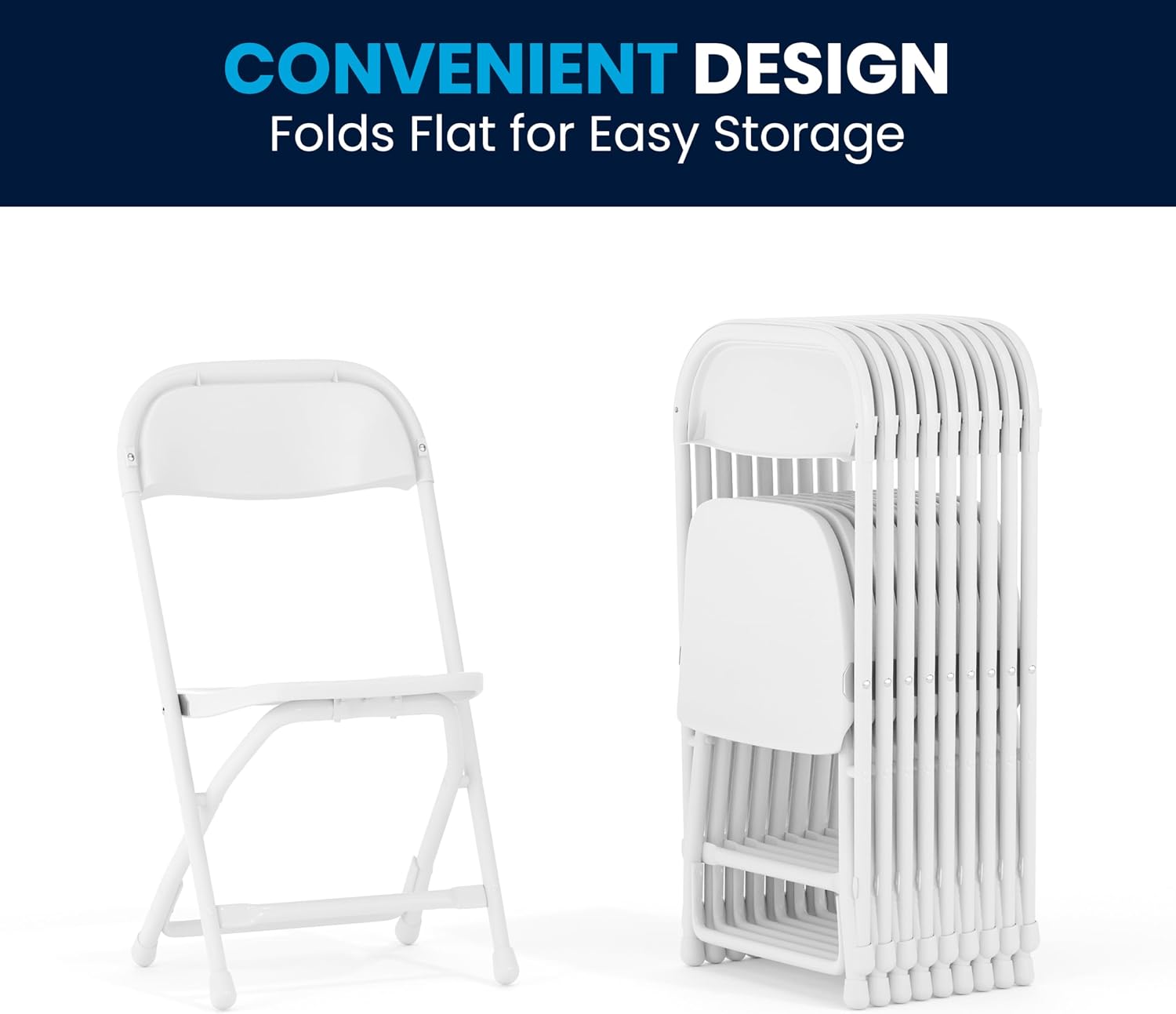 Flash Furniture Kids White Plastic Folding Chair | Durable Construction, Commercial Use