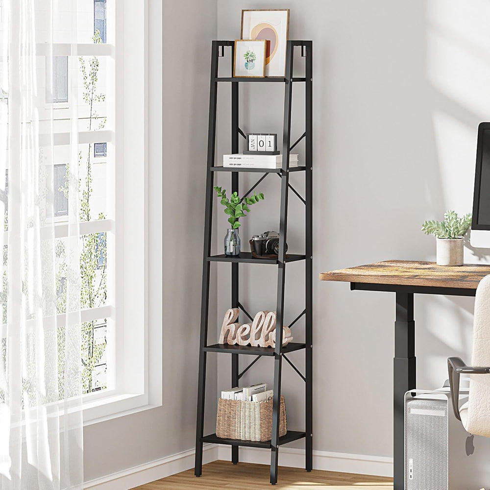 Hzuaneri Ladder Shelf, Bookshelf, Freestanding Corner Storage Shelf