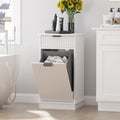White Tilt Out Laundry Hamper Cabinet Hidden Laundry Hamper Cabinet with Drawers and Baskets for Bathroom Hamper with Storage for Kitchen Bedroom,16x16x30in