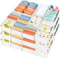 DIMJ Drawer Organizer Clothes, 18 Pack Dresser Organizer, Foldable Closet Organizers and Storage, Fabric Bins, Drawer Dividers for Nursery, Baby Clothes, Underwears, Sock (White)