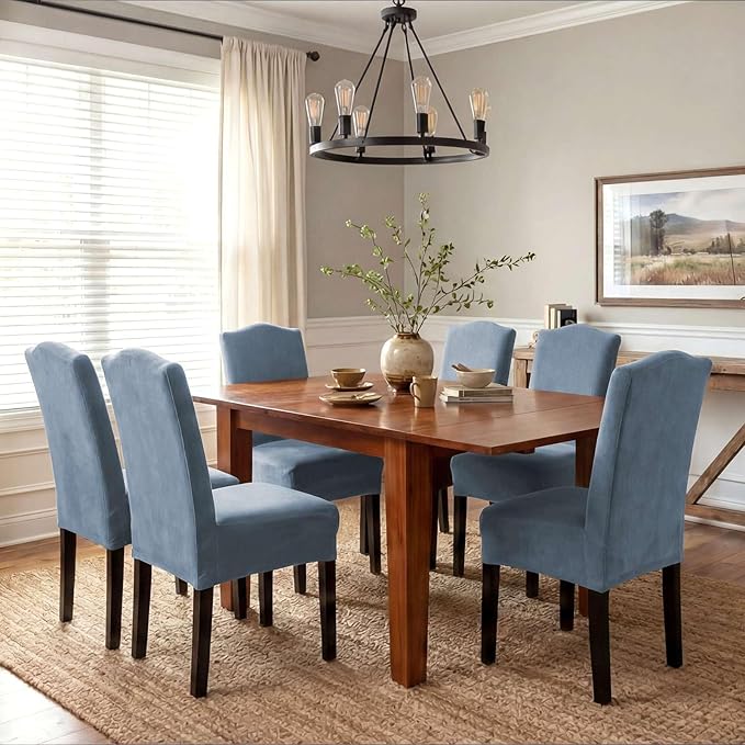 H.VERSAILTEX Velvet Dining Chair Covers Stretch Chair Covers for Dining Room ...