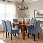 H.VERSAILTEX Velvet Dining Chair Covers Stretch Chair Covers for Dining Room Set of 6 Parson Chair Slipcovers Chair Protectors Covers Dining, Soft Thick Solid Velvet Fabric Washable, Stone Blue