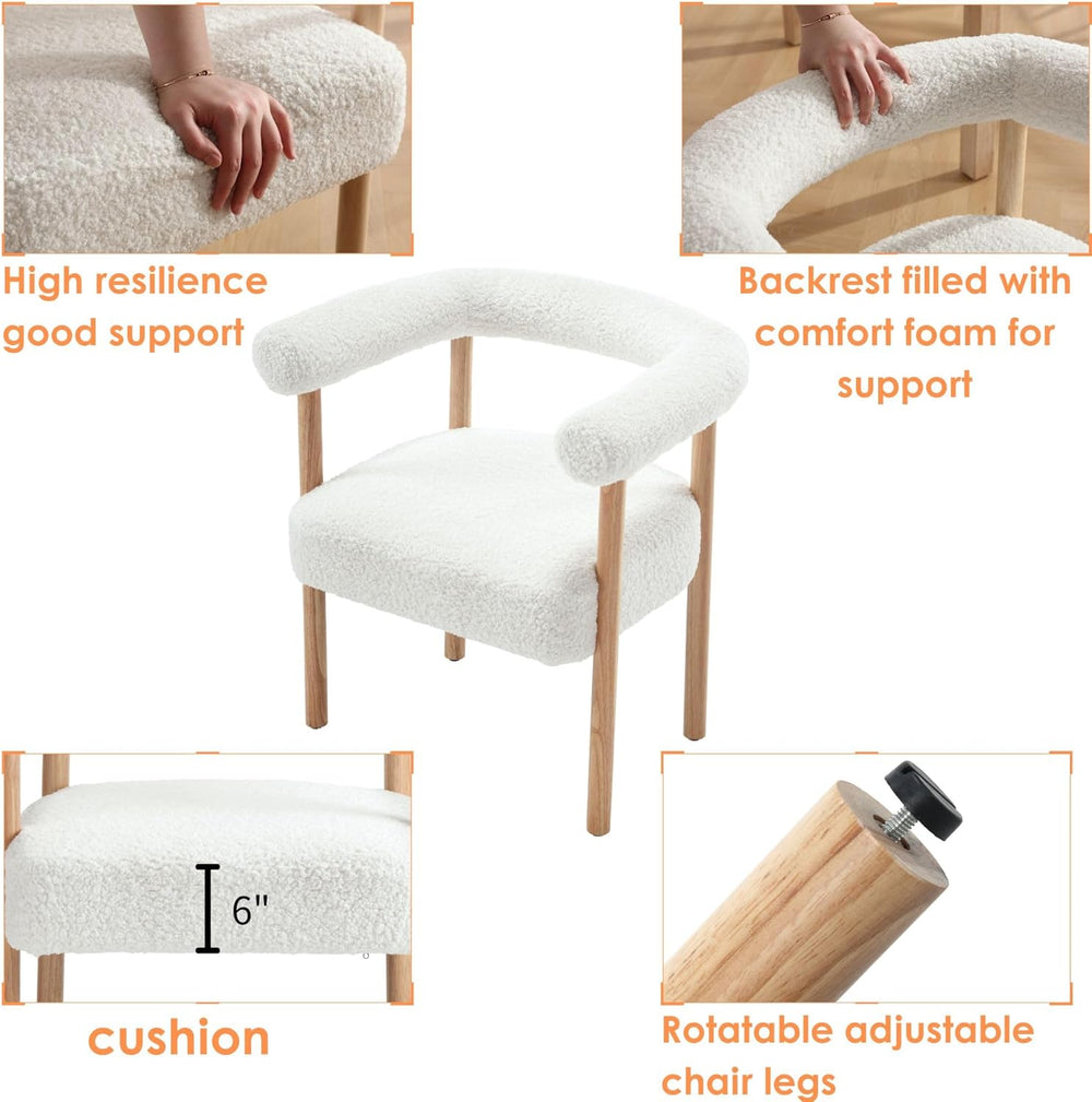 BESTANO Mid-Century Modern Dining Chairs Set of 2 Armrest Barrel Dining Chair...