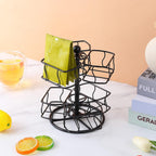 Lemecima Tea Bag Organizer, 360 Degree Tea Spining Carousel with 6 Compartments, Sugar Coffee Creamer Caddy for Kitchen Counter Cabinet , Up to 60 Storage