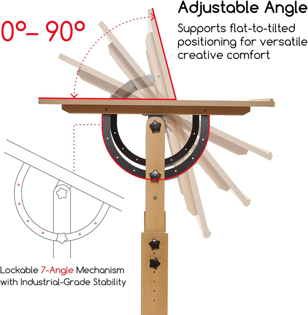 MEEDEN Extra-Large Wood Drafting Table: 42" x 30" Artist Drawing Ta...