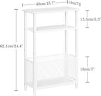 MMEOLUOOK Narrow Side Table with Storage Basket Skinny End Tables for Smalls Spaces 3 Tier Sofa Table Small Nightstand Slim Bedside Table for Living Room Bedroom White MLBZ22W