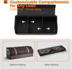 Car Organizers and Storage - Trunk Organizer for Suv Car,Car Trunk Leather Storage Box,Extra Large,Magnetic Lid,Collapsible and Adjustable