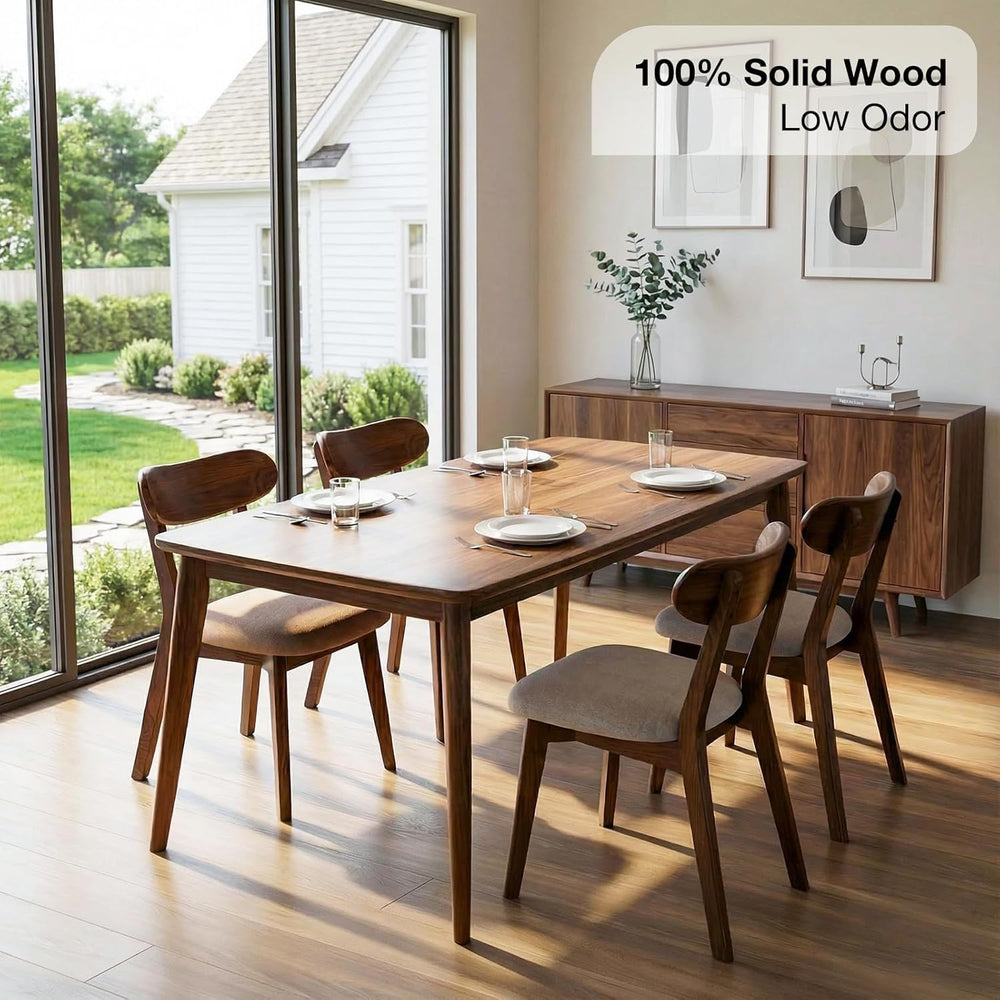 100% Solid Oak Wood Dining Room Chairs - Practical Kitchen Chairs - Wood Chai...