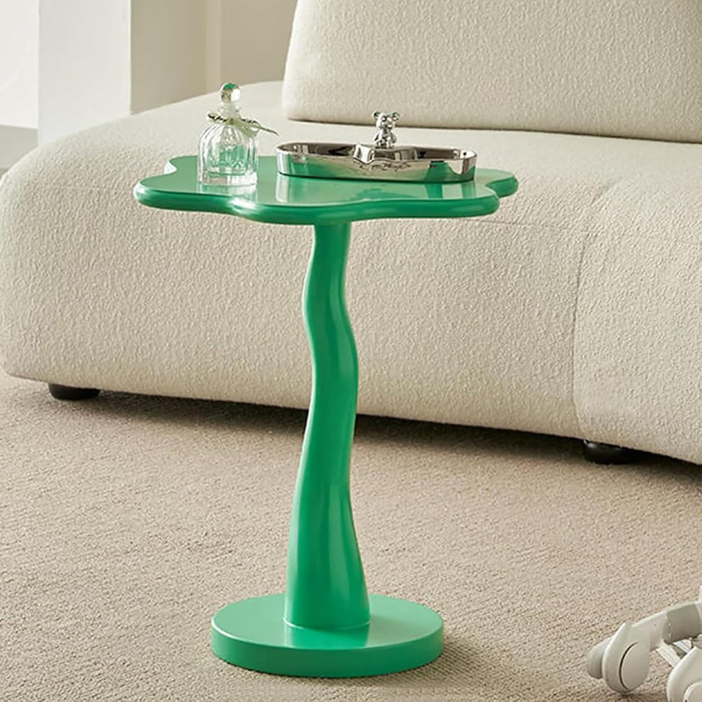 Flower Side Table with Round Base,Wooden Sofa Coffee Table for Living Room Be...