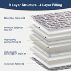 6th Generation Japanese Floor Futon Mattress - Extra-Thick 9-Layer Modern Futon with 100% High-Density Foam, Portable Floor Mattress Sleeping Pad for Adults, Guest Room, Dormitory, Twin Size (39"X80")