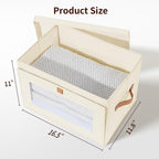 DIMJ Storage Bins with Lids - 8 Pack Large Fabric Closet Organizer with Window & Handles, Collapsible Decorative Storage Boxes for Shelves Under Bed, Books Clothes Blankets Sweaters Organization