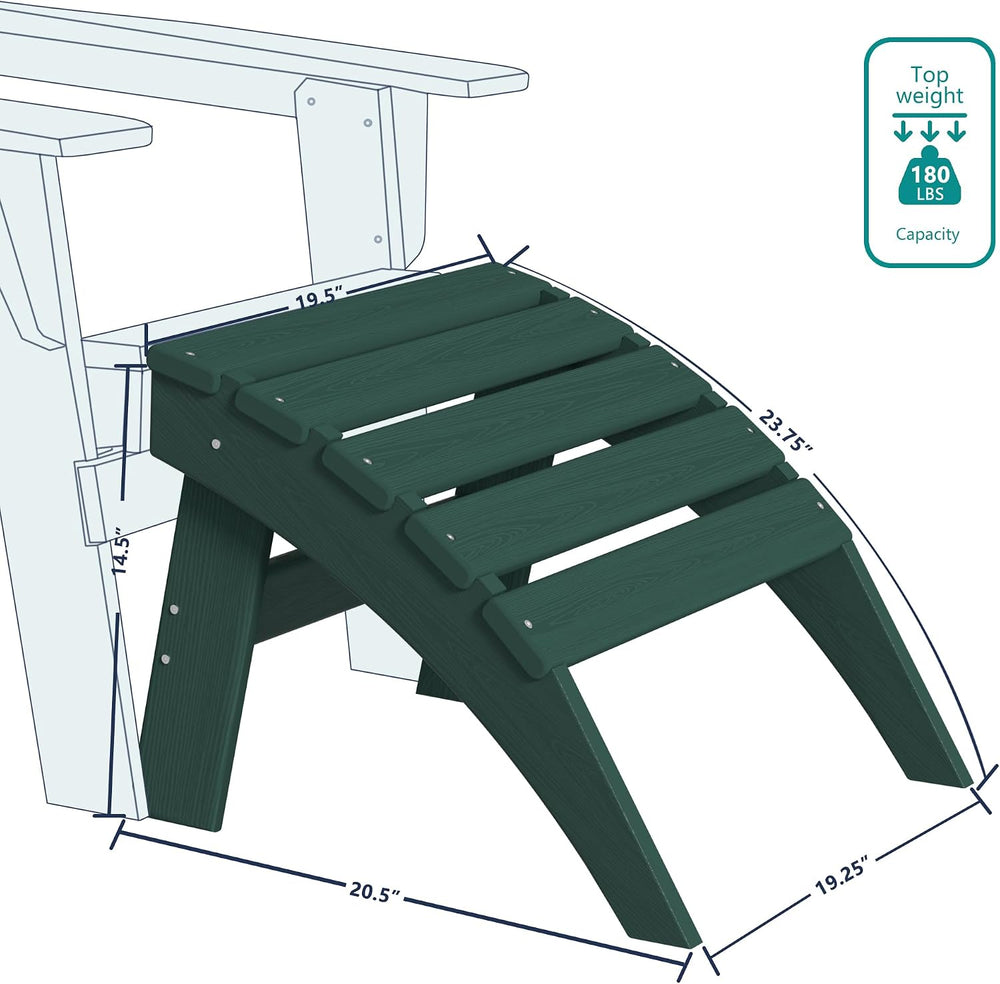Plawdlik Folding Ottoman for Adirondack Chair–HDPE All-Weather Footrest for O...